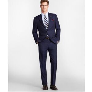 Brooks Brothers Madison Fit Two-Button Navy Stripe Explorer Fitzgerald C39